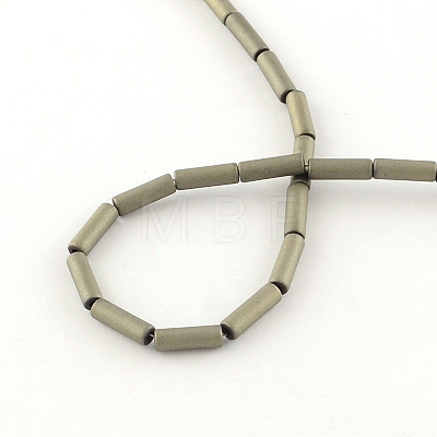 Tube Electroplate Non-magnetic Synthetic Hematite Bead Strands G-S203-22G-1
