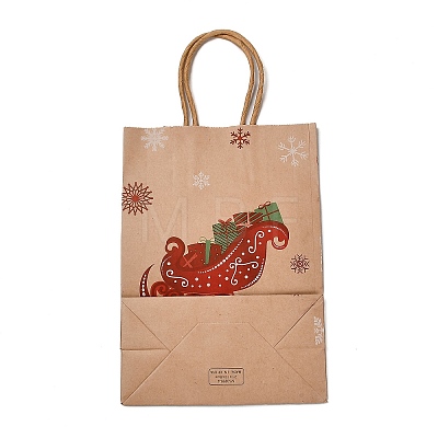 Christmas Theme Hot Stamping Rectangle Paper Bags CARB-F011-02D-1