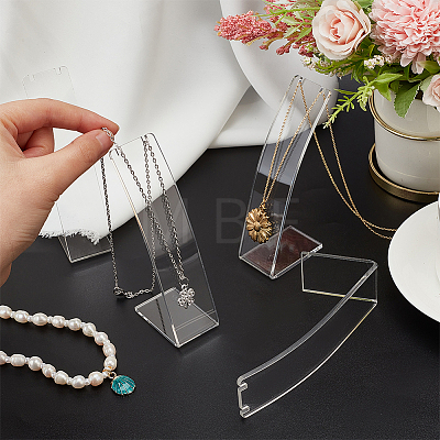 Transparent Acrylic Necklace Display Stands NDIS-WH0006-10-1