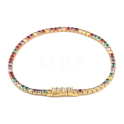 925 Sterling Silver Micro Pave Cubic Zirconia Tennis Bracelets for Women BJEW-C117-01A-G01-1