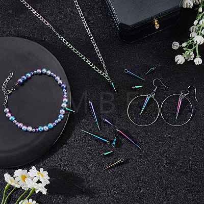 24Pcs 3 Style Alloy Pendants & Rack Plating Rainbow Color 304 Stainless Steel Charms FIND-SZ0002-60-1