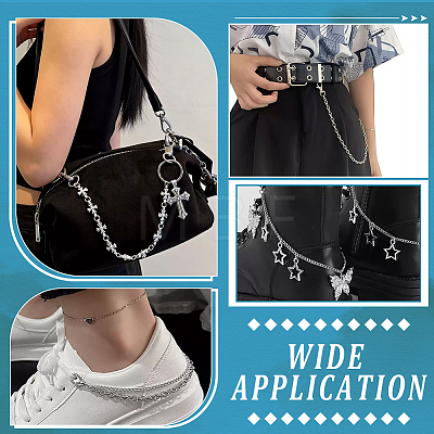 5Pcs 5 Styles Iron & Alloy Charm Shoes Chain with Alloy Clasp and ABS Beads DIY-PH0038-90-1