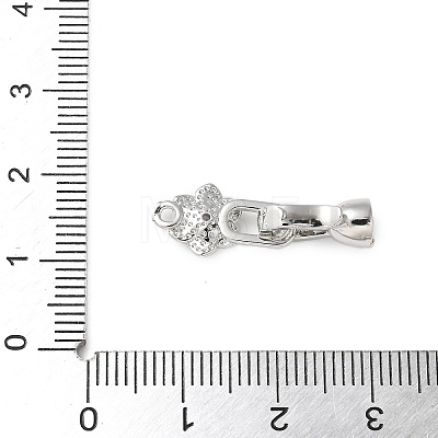 Brass Micro Pave Clear Cubic Zirconia Fold Over Clasps KK-P290-22P-1