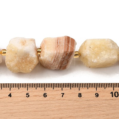 Raw Rough Natural Yellow Jade Beads Strands G-Z087-B22-1