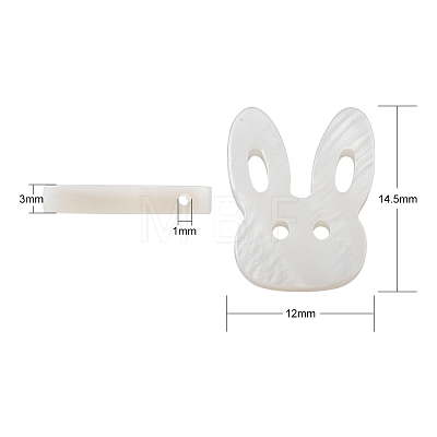 Bunny Natural Freshwater Shell Beads SHEL-CJ0001-13-1