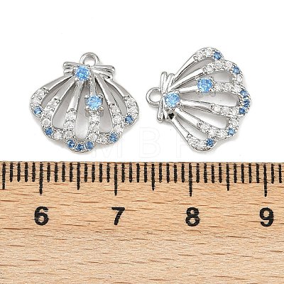 Brass Micro Pave Cubic Zirconia Charms KK-F906-13P-1