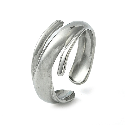 Non-Tarnish 304 Stainless Steel Open Cuff Ring RJEW-L110-003P-1