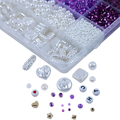 DIY 24 Style Acrylic & ABS Beads Jewelry Making Finding Kit DIY-NB0012-02A-1