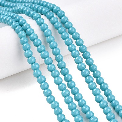 Opaque Solid Color Glass Beads Strands GLAA-T032-P8mm-13A-1