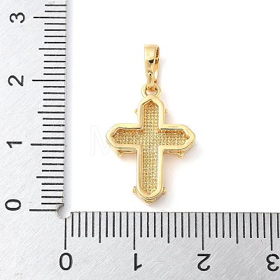 Brass Pave Natural White Shell Pendants KK-S522-01E-G-1