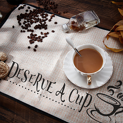 Coffee Theme Cotton and Linen Cup Mats AJEW-WH0201-014-1