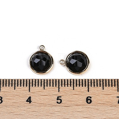 Natural Black Onyx(Dyed & Heated) Faceted Flat Round Charms STAS-I325-147G-02-1