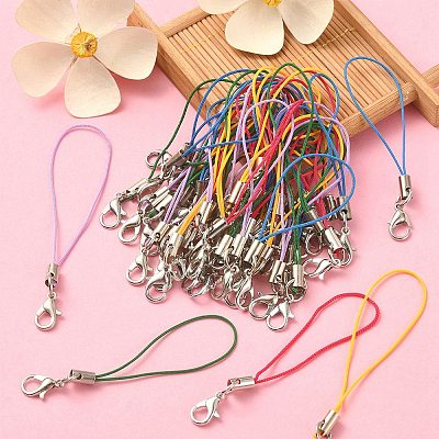 50Pcs 5 Colors Polyester Cord Mobile Straps MOBA-YW0001-03-1