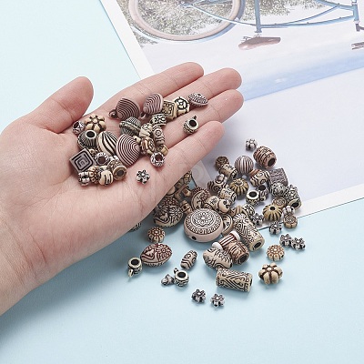 Mixed Antique Style Acrylic Beads MACR-YW0001-37-1