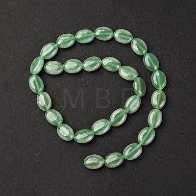 Natural Green Aventurine Flat Oval Bead Strands G-M206-22-1
