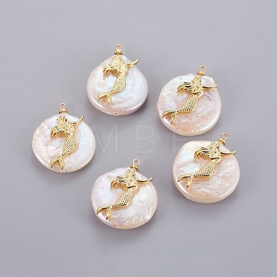Natural Cultured Freshwater Pearl Pendants PEAR-J004-22G-1