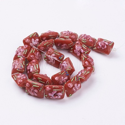 Handmade Bumpy Lampwork Beads Strands LAMP-K027-07A-1