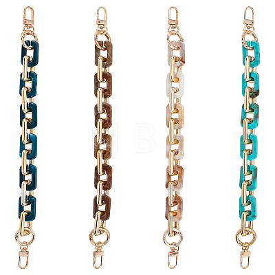 WADORN 4Pcs 4 Colors Imitation Stone Acrylic Boston Link Chains Bag Straps FIND-WR0005-21-1