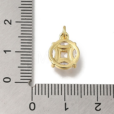 Rack Plating Brass Micro Pave Cubic Zirconia Pendants KK-G500-21G-1