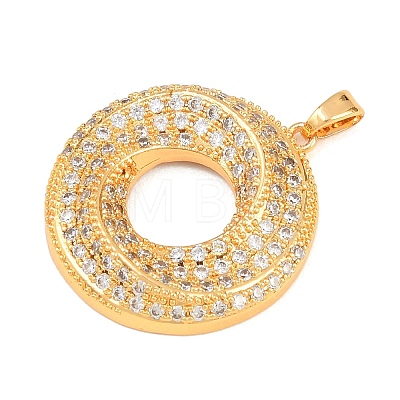 Brass Micro Pave Cubic Zirconia Pendants KK-K418-02G-1