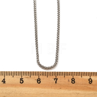 Brass Wheat Chains Necklaces for Women NJEW-D302-24P-1