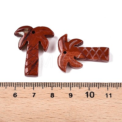 Natural Red Jasper Coconut Tree Pendants G-N342-02E-1