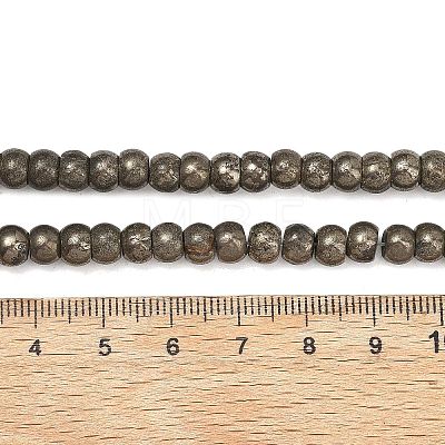 Natural Gold Pyrite/Golden Pyrite Beads Strands G-L647-D07-4x6mm-01-1