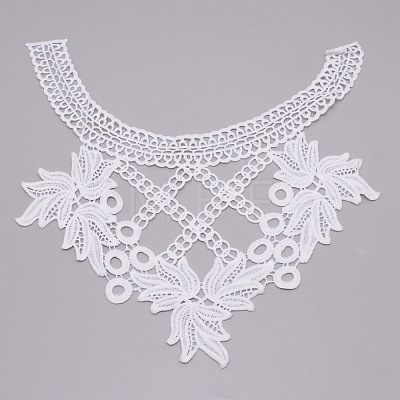 Milk Silk Embroidered Floral Lace Collar DIY-WH0260-10A-1