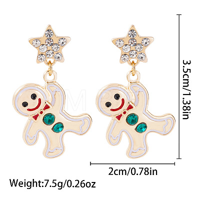 Christmas Alloy Dangle Stud Earrings FS-WG10992-09-1