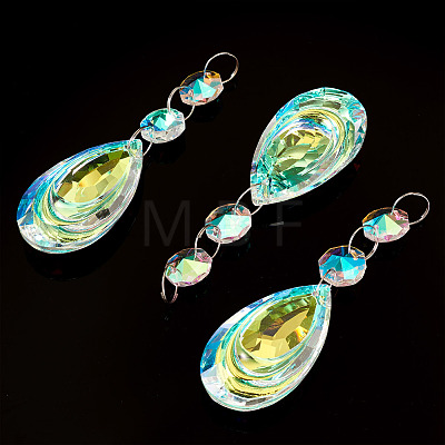 3Pcs Crystal Glass Hanging Sun Catcher AJEW-TADJ0001-08A-1