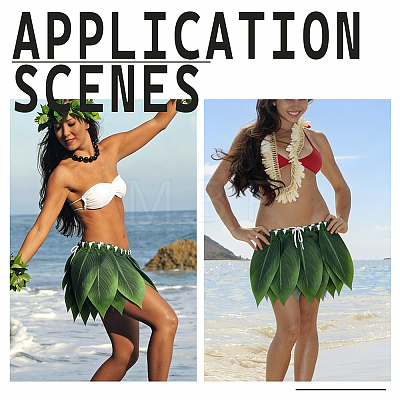 Cloth Leaf Hula Skirt AJEW-WH0696-794-1