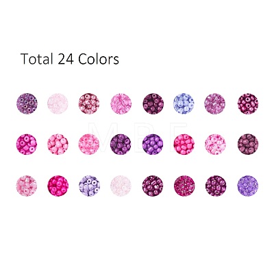 288G 24 Colors Glass Seed Beads SEED-JQ0005-01F-4mm-1