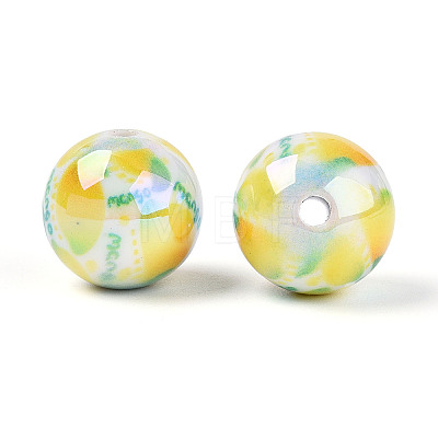 Printed Opaque Acrylic Beads MACR-T048-04M-1