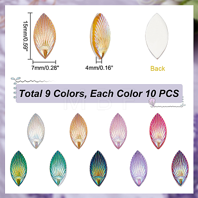AHADERMAKER 90Pcs 9 Colors Opaque Resin Cabochons CRES-GA0001-11-1