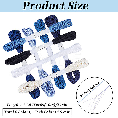 8 Skeins 8 Colors Cotton Embroidery Threads OCOR-CY0004-72-1