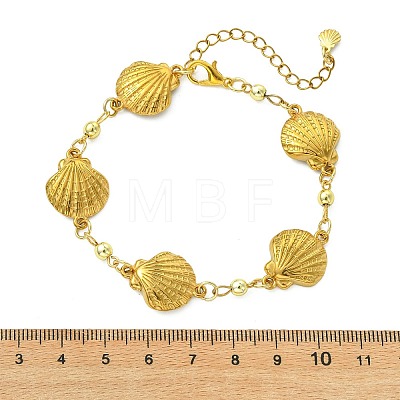 304 Stainless Steel Shell Shape Link Chain Bracelets for Women BJEW-JB13850-1