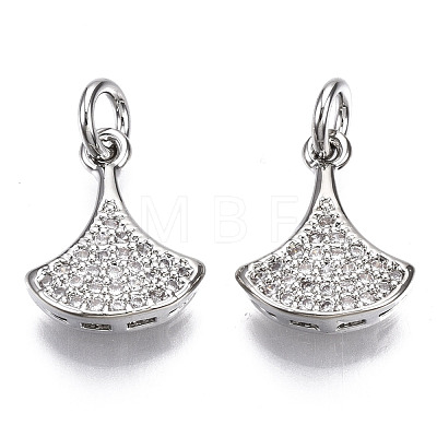Brass Micro Pave Cubic Zirconia Charms ZIRC-T013-12P-NF-1