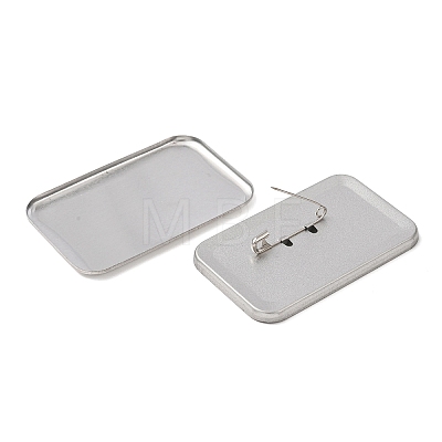 Rectangle Iron Blank Badge Button Parts IFIN-D004-02A-P-1