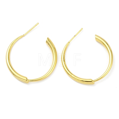 Rack Plating Brass Ring Stud Earrings for Women EJEW-K245-12G-1