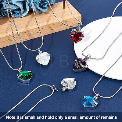 CREATCABIN January Glass Urn Pendant Necklace DIY Making Kit DIY-CN0001-82L-1