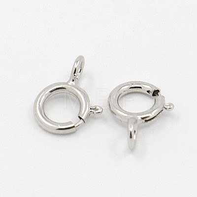 Rhodium Plated Sterling Silver Spring Ring Clasps STER-A007-29-1