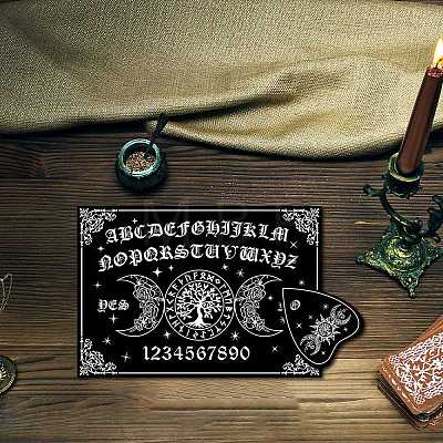 Printed Wood Pendulum Dowsing Divination Board Set DJEW-WH0324-067-1