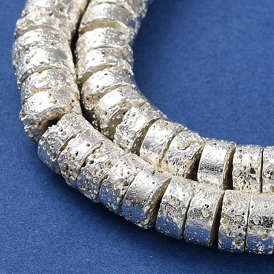 Electroplated Natural Lava Rock Beads Strands G-I360-A01-04-1