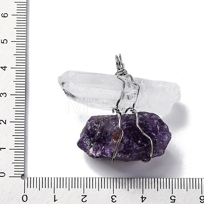 Natural Quartz Crystal & Amethyst Nuggets Big Pendants G-K338-43P-09-1