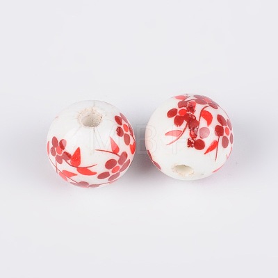 Handmade Printed Porcelain Beads CF188Y-1