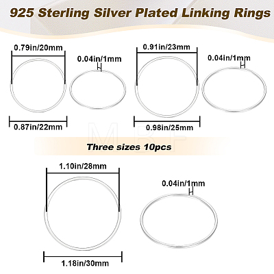30Pcs 3 Styles Brass Linking Rings KK-BBC0008-94-1