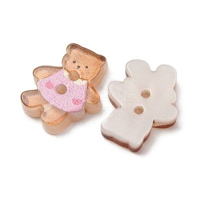 2-Hole Printed Opaque Resin Buttons LS-RE-CBAD26B-24-1