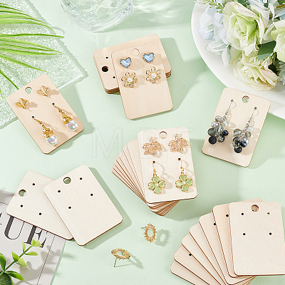 Wood Earring Display Card with Hanging Hole DIY-WH0320-20A-1