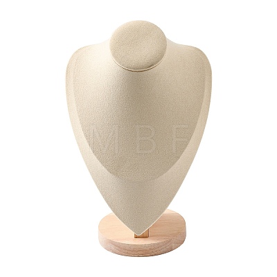 Microfiber Wooden Necklace Displays NDIS-O008-03A-L-1