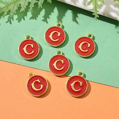 Golden Plated Alloy Enamel Charms ENAM-S118-03C-1